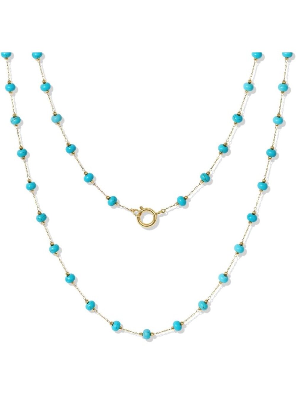 Boho Chic Beaded Natural Stone Long Necklace for Women - Stylish & Unique
